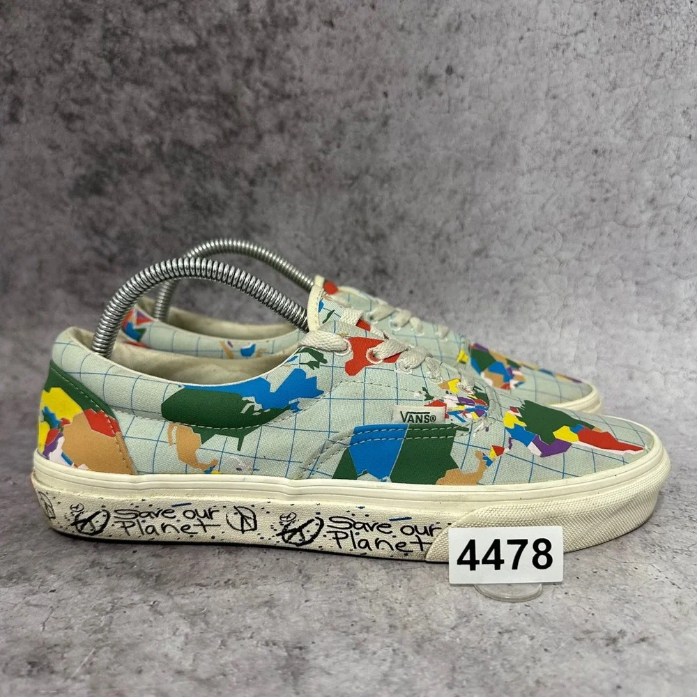 Vans Era Save Our Planet Sneakers Mens 8.5 World Map Multicolor Low Top Shoes